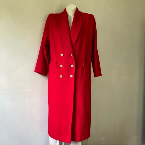 Basile | Vintage Wool Double Breasted Button Down Trench Coat - Picture 2 of 10